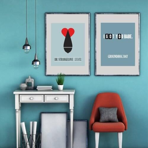DROUNDHOG DAY Poster Canvas Art Print , DR STRANGELOVE Canvas Painting Minimalist Movie Poster Prints Wall Art Decor