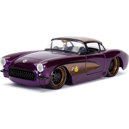 Bring Girl figure 1:24 Scale Alloy Diecast Metal Vehicle Bat Chari 1957 Muscle Car Model Toys Collection Gifts Display Show