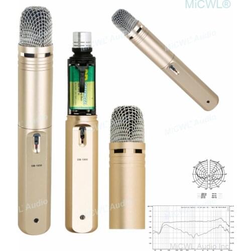 Professional Interview Speech Recording Instrument Hanging Pen Microphone Mics Working by 48V Phantom or 9V Battery MiCWL C1000