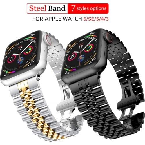 Stainless Steel watch Strap band For Apple Watch loop 6 SE 5 4 3 40mm 44mm wristband 38mm 42mm Replacement Bracelet for iWatch