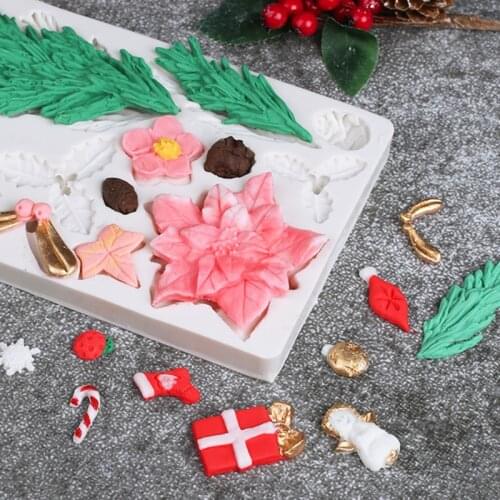 Christmas Series Silicone Mould DIY Fondant Cake Mould Chocolate Fudge Dry Pez Mould Baking Series Tools