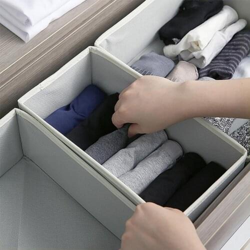 Wardrobe Storage Large Capacity Load Bearing Foldable Non-woven Fabric Organizer for Underwear
