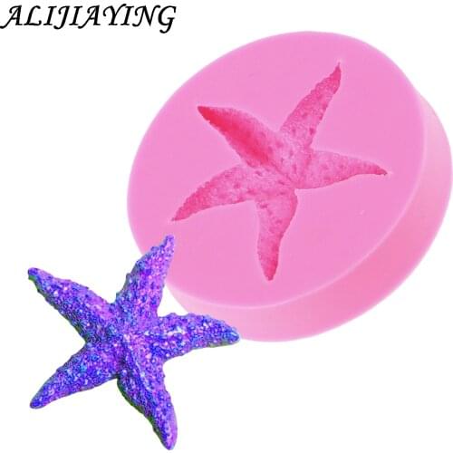 1Pcs Sea Starfish Silicone Mold Sugarcraft Fondant Cake Decorating Tools Gumpaste Chocolate Candy Soap Clay Molds D0448