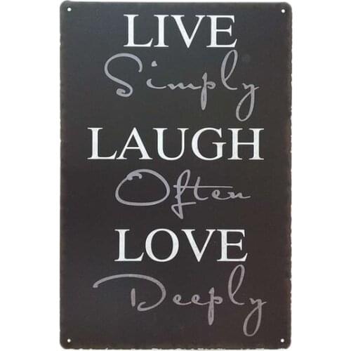 Live Laugh Love Wall Art Unique Retro Home Metal Tin Sign Wall Art Decor