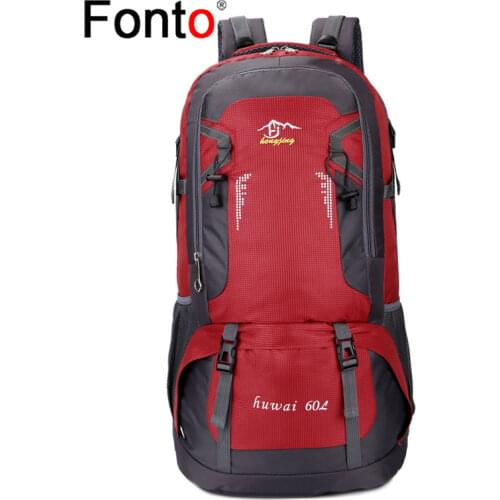 Fengtu 40L/60L Waterproof Outdoor Travel Backpack Camping Trekking Bag Man Woman Climbing Hiking Fishing Cycling Backpack