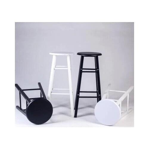 Iron bar chair. The foot stool. Long leg bar chairs