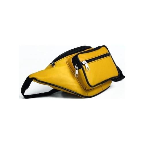 Yellow 100 Genuine Lambskin Freebag Waist Bag