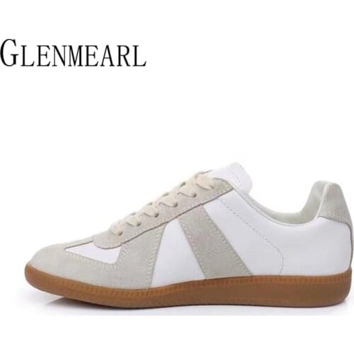 Women Flats White Shoes Comfortable Sports Run Shoes Lace Up Soft Sole Women Sneakers Spring 2021 New Student Flats