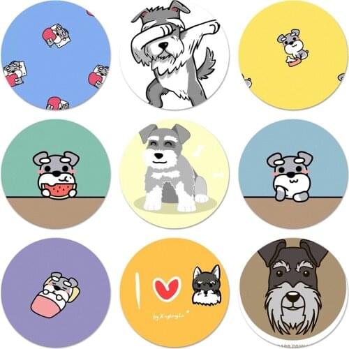 Cartoon schnauzer dog Icons Pins Badge Decoration Brooches Metal Badges For Clothes Backpack Decoration