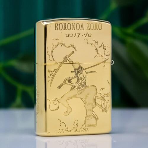ZORRO Pure Copper Clamshell Windproof Animation Personality Creative "one Piece king - Solon" Kerosene Lighter