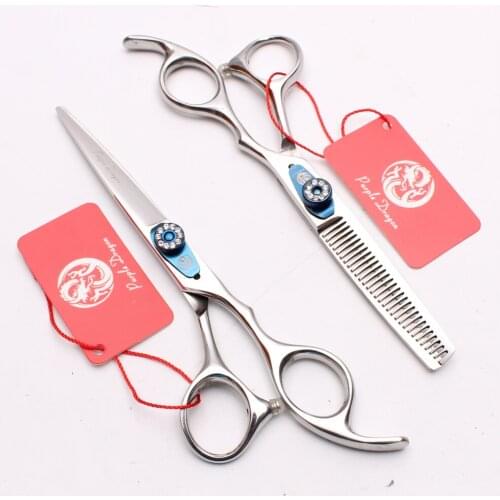 1Pair Z1015 6INCH 17.5cm Purple Dragon TOP GRADE Hairdressers Scissors 440C Cutting Scissors Thinning Shears Hair Scissors Set