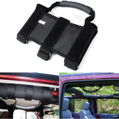 1pcs Roll Bar Mount Side Adjustable Grab Handle Handles Kit Black For 4WD Off Road Accessories For Jeep Wrangler JK CJ TJ VAN
