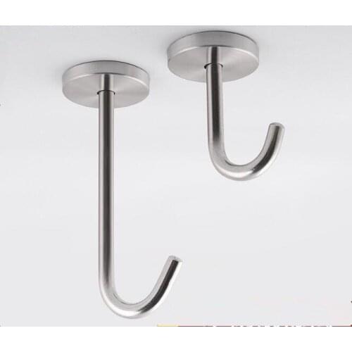 1PC Stainless Steel Top-mounted Hook Cabinet Bottom Board Hook Wardrobe Door Holder Bathroom Towel Hanger Kitchen OK 0935