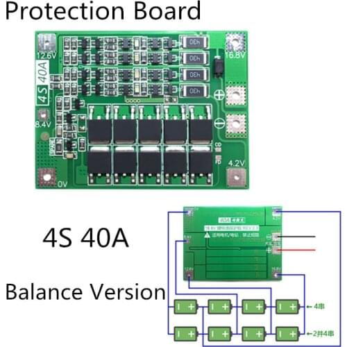 10PCS 4S 40A Li-ion Lithium Battery 18650 Charger PCB BMS Protection Board with Balance For Drill Motor Smart Electronics