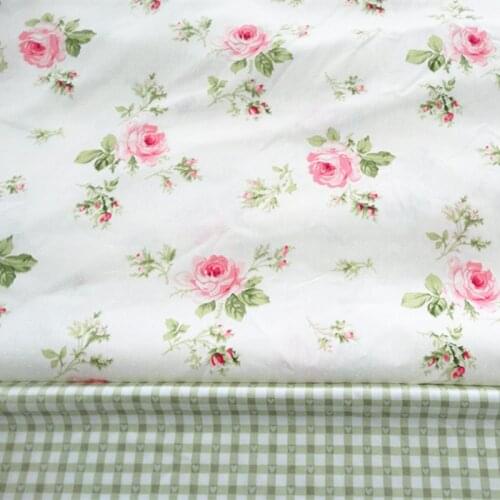 100% Cotton Twill Fabric Rose Flower Print Breathable Patchwork Cloth DIY Sewing Quilting Fat Quarters For Baby Child 160*100cm
