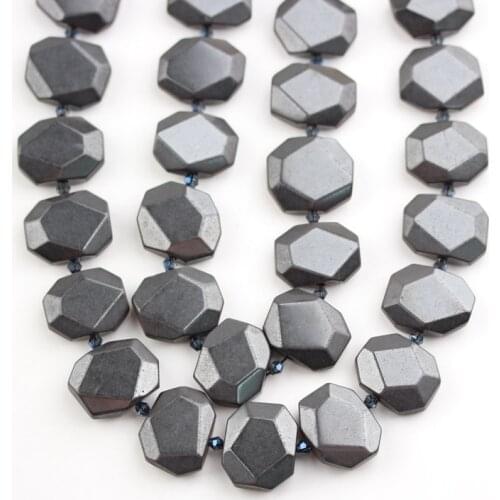 20x25mm,Faceted Black Iron Hematite Beads Pendants,Drilled Slabs Slice Loose Beads Bracelet Necklace Jewelry