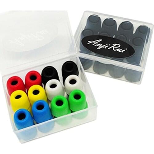 24 pcs/12 pair ANJIRUI T400 4.9mm Ear Pads insulation foam tips for in-ear earphone earphones enhanced bass Random delivery