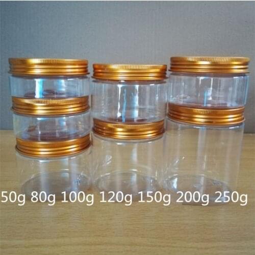 30/50pcs 50g 80g 100g 120g 150g Plastic Jar with Lids Screw Tin Clear Container Empty Cosmetic Cream Powder Pot Makeup Box