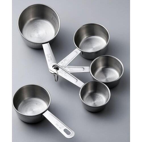 4Pcs Stainless Steel Measuring Spoon Cup Coffee Protein Milk Powder Scoops Measuring Cup Set Kichen Baking Tool High Quality