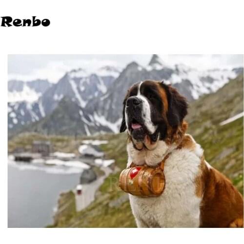 Full square 5D DIY Diamond Painting " Saint Bernard Dog" diamond Embroidery pet Mosaic picture pastes home decor painting B307
