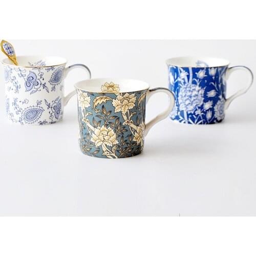 English Ceramic Afternoon Tea Coffee Cup Bone China Red Tea Cup Mug European Style Home Drinking Cups Gift