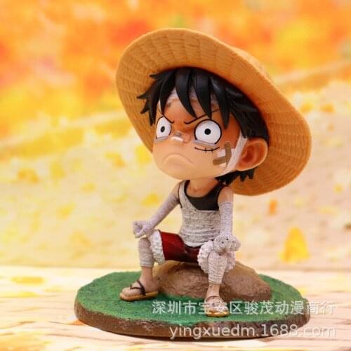 Anime OP Luffy Childhood Bandaged Crying Style PVC 12CM Action Figures Model Toys Dolls Collectibles gifts