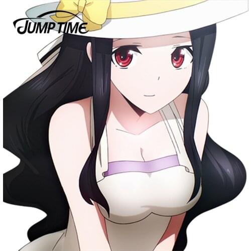 JumpTime 13cm x 12.7cm Car Stickers Sexy Female Mahouka Koukou no Rettousei Saegusa Mayumi Decal JDM Car Styling Auto Decoration
