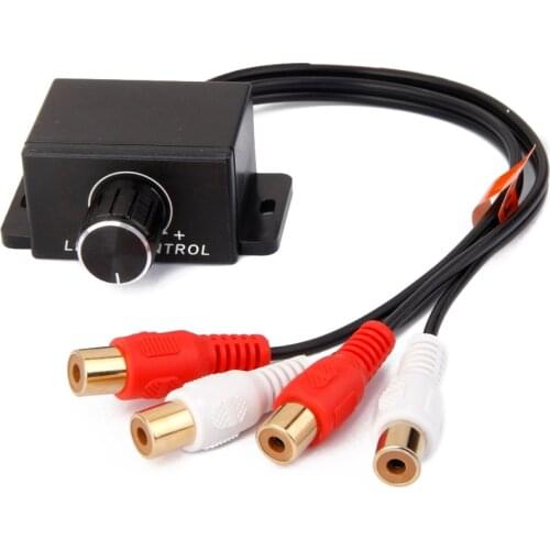 Car Audio Amplifier Bass RCA Level Remote Level Volume Control Knob LC-1 Universal Stereo RCA Input+Output