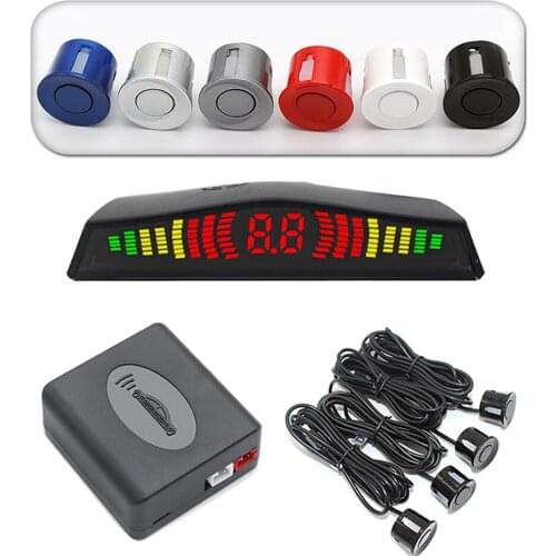 1set Auto Parktronic Led Parking Sensor Kit Display 4 Sensors For All Cars Reverse Assistance Backup Radar Monitor System