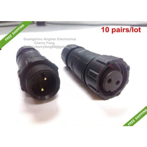 Free Shipping! Led Lighting Outdoor IP68 2 pin waterproof Cable Connector Male and female, butt-type connector