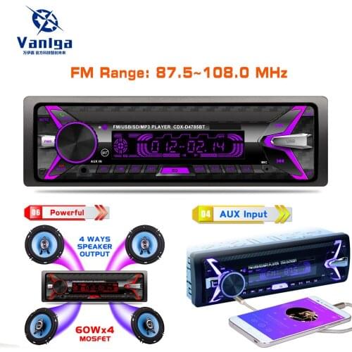 Bluetooth Removable Detachable Panel Autoradio Bluetooth Car Radio Auto FM RDS Stereo Audio Player USB SD ISO 7 Colors Lighting