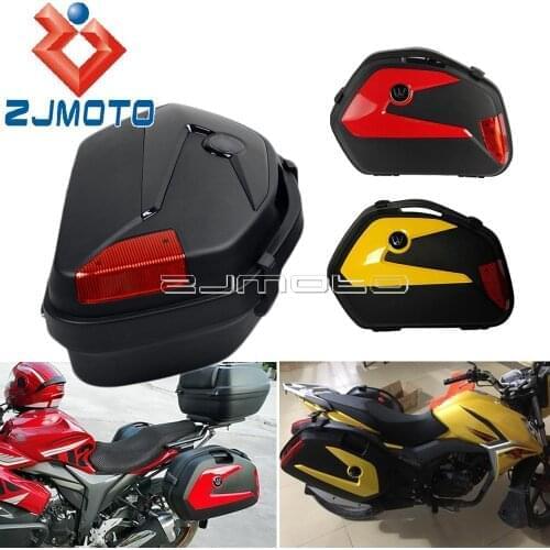 2pc 20L Motorbike Touring Saddlebag Luggage Cargo Tail Box For Yamaha V-Star Suzuki Honda Triumph Scrambler Cruiser Side Case