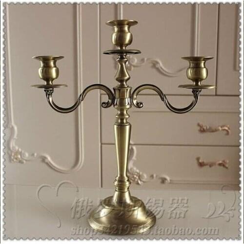 European retro 3/5 arm bronze candle holders lantern candle holder christmas candle for christmas home decoration ZT082