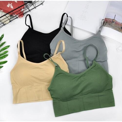 Women Sexy Crop Tops Tube Top Seamless Bra Sports Lingerie Elastic Push Up Sports Bralette Tank