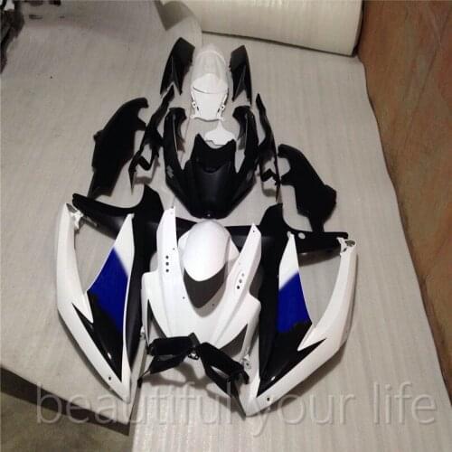 Black white Stripe Kit For Suzuki GSXR600 750 K8 2008 - 2010 Bodywork ABS Plastic Injection New Motorcycle Fairings
