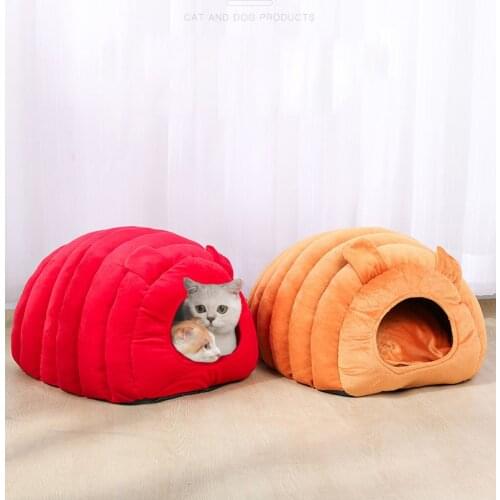 Pet Cat House Cozy Dog Bed Caterpillar Kennel Sofa Cotton Comfortable Soft Basket Puppy Cave Warm Sleeping Semi-enclosed Nest