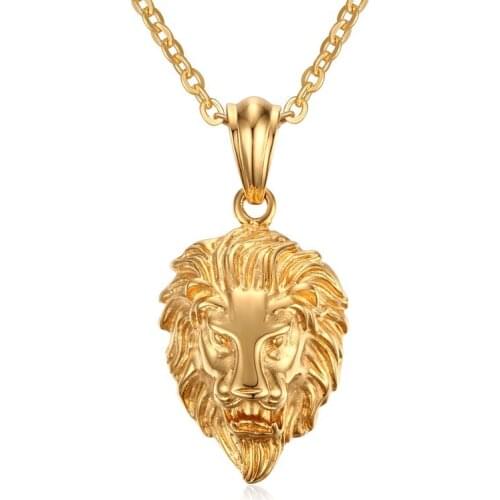 Hot new charming pendant can with or without chain top quality Stainless steel lion head pendant fashion male necklace