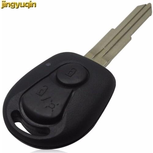 Jingyuqin For SSANGYONG ACTYON KYRON REXTON 2 Buttons Remove Key Case Shell Fob Styling Uncut Blade Key Fob Cover Replacement