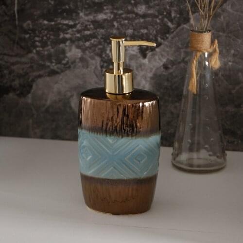 Ceramic Lotion Bottle Creative Antique Gold Portable Lotion Bottle Household Shower Gel Hand Soap Shampoo Dispenser Ornament