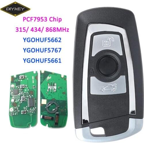DIYKEY 3 Button Remote Key Fob 315MHz YGOHUF5662/ 434MHz HUF5767/ 868MHz HUF5661 for BMW 5 7 F Series FEM / BDC CAS4 CAS4