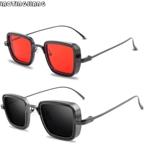 Small Square Steampunk Glasses Vintage Metal Sunglasses Men Retro Brand Designer Sun Glasses Male Shades For Man Women Eyewear