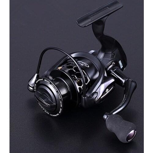 KKWEZVA Metal Shallow cup 2000H-4000H Spinning Fishing Reel 5.5:1 Gapless Full Metal Spinning Wheel + Metal Rocker And EVA hold