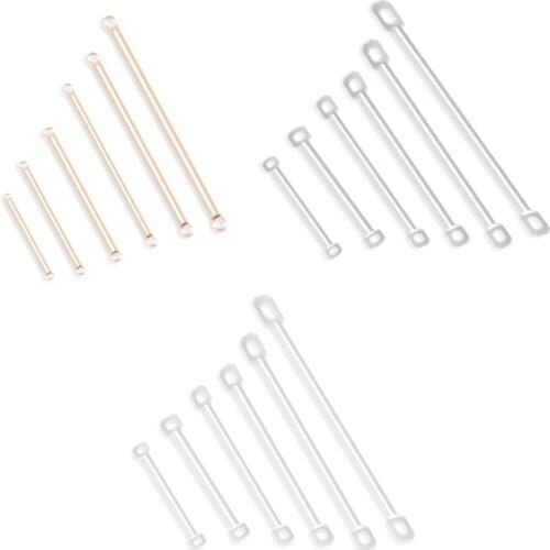 100pc 6 Size Double Cylinder Connecting Rod Metal Earrings Ear Clip Ear Hook DIY Handmade Ear Jewelry Materials Accessories