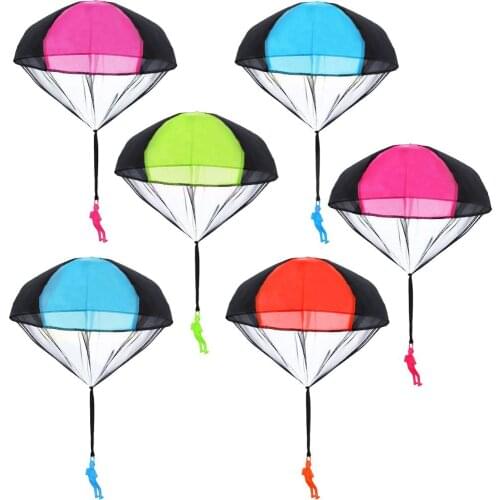 Hand Throwing Mini Play Parachute Paratrooper Outdoor Games Children Educational Toys with Figure Soldier for Kids