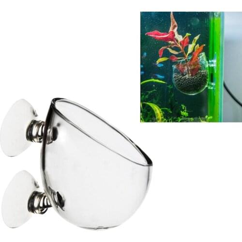 Aquarium Fish Tank Mini Acrylic Crystal Glass Pot Water Potted Aquatic Planting Cylinder Cup Aquarium Hanging Plant Flower Pot