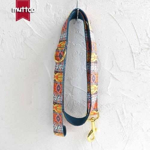 MUTTCO retailing handmade timeproof dog collar THE BOHEMIAN creative ethnic style dog leashes 5 sizes UDC050B