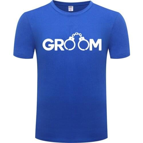 Funny Groom Handcuffs Cotton T Shirt Sayings Men O-Neck Summer Short Sleeve Tshirts Tops Tees