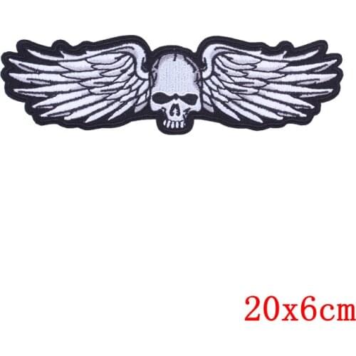 Embroidered skull Cross Wing Patches Motorcycle Biker Patches retro motor biker motocross for vest Jackets
