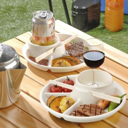 New Breakfast Plate Divided Portable Barbecue Picnic Tray Portion Control Plate For Healthy Eating For Adults Kids Dinner Plate