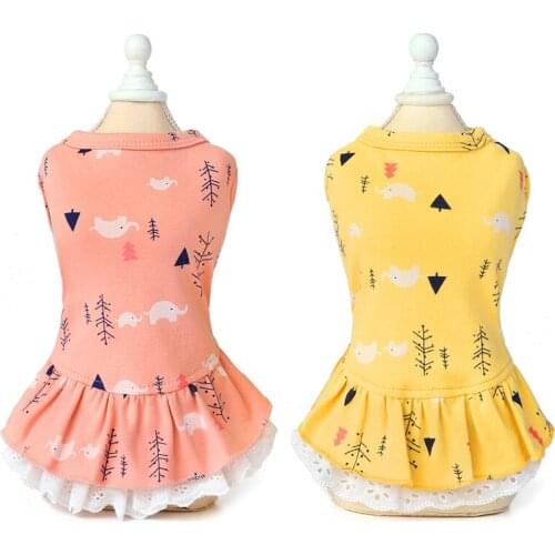 Pet clothing for small dog cat clothes skirt elephant print beautiful elastic cotton Skirt soft and comfortable Clothes